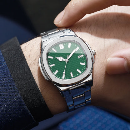 Luxury Square Men Business Watches Simple Calendar Quartz Watch for Mens Clock Reloj Hombre（Without Box）
