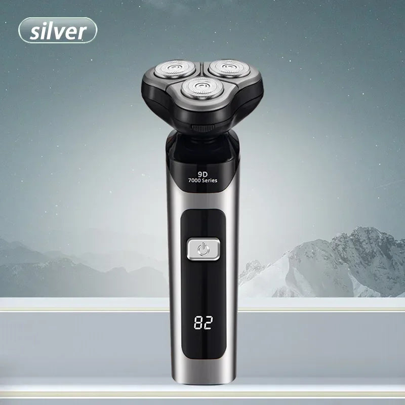 Men's Electric Shaver Intelligent Digital Display Waterproof Full Body Wash High Power Rechargeable Beard Trimmer