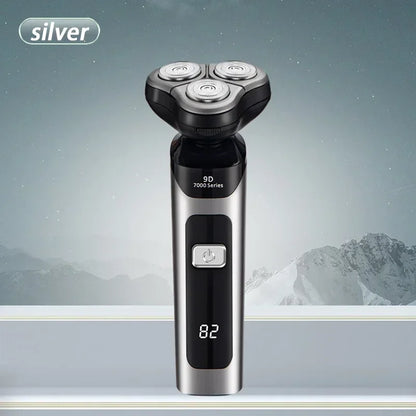 Men's Electric Shaver Intelligent Digital Display Waterproof Full Body Wash High Power Rechargeable Beard Trimmer