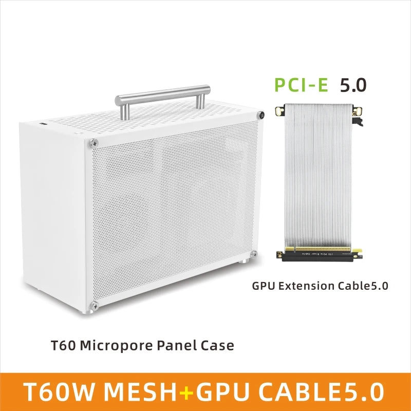 METALFISH T60 Mini ITX Black Case 9L Gaming Computer Chassis Compact transparent PC Support SFX PSU/300mm GPU