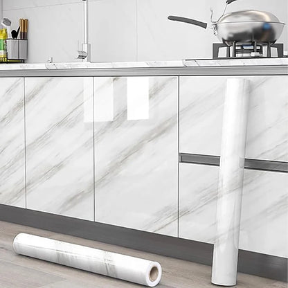 55CM DIY Adhesive Wall Wallpaper Marble Dining Room Kitchen Cabinet Decoration Mold Resistant And Waterproof Wall Sticker Home