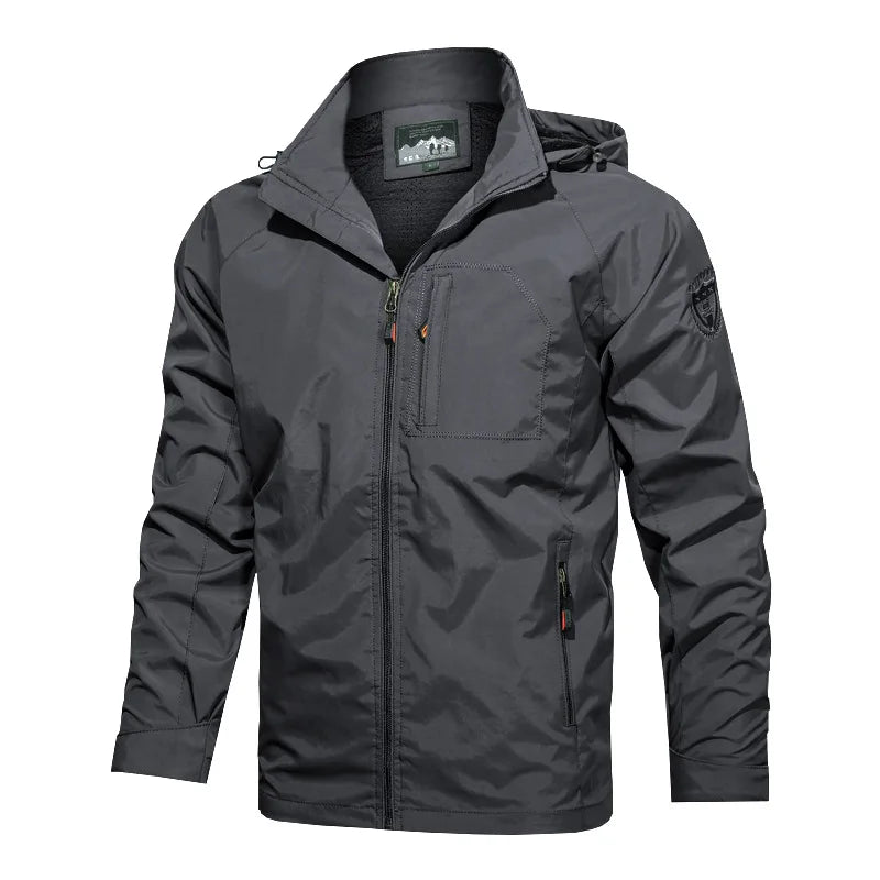 Autumn Men's Hiking Waterproof Jackets Men Outdoor Quick Dry Climbing Hooded Coats Men Sports Breathable Windbreaker Jackets 5XL