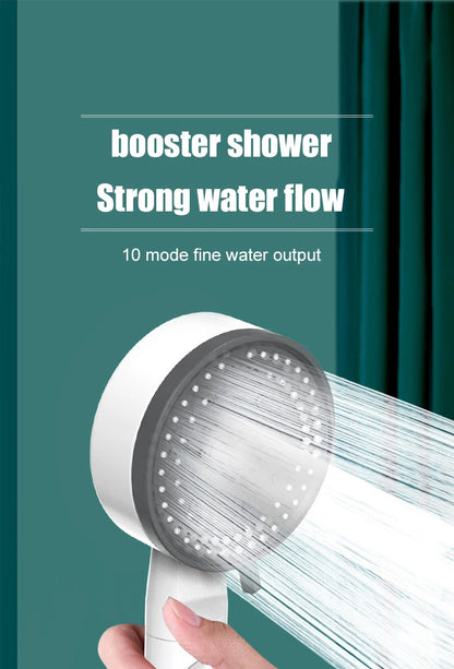 10 Spray Modes Filtered Shower Head High-Pressure Handheld Showerhead Water Saving Fall Resistance Bathroom Shower Nozzle