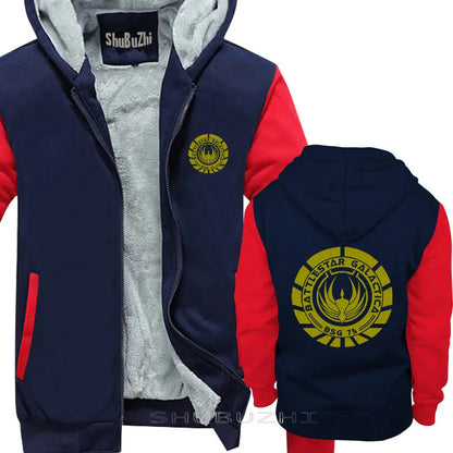 Battlestar Galactica | BSG 75 | SciFi |  warm coat men black pullover winter autumn fashion male thick hoodie cotton sbz5339