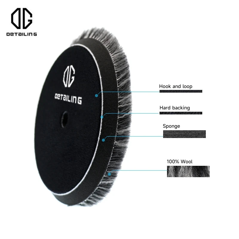 DETAILING Car Polishing Pad Wool Buffing Pads Waxing Polishing Disc Cleaning Scratch Removal Tool 3/5/6 Inch Self-Adhesive
