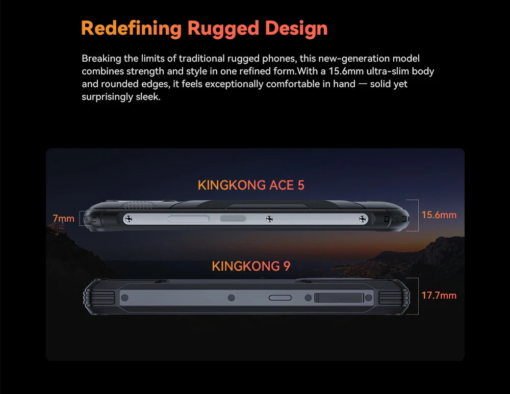 Rugged Smartphone Android 16, Cubot KingKong ACE 5, 20GB RAM(8+12GB), 256GB ROM, 10200mAh Battery, 6.745" 120Hz Screen, 48MP,NFC