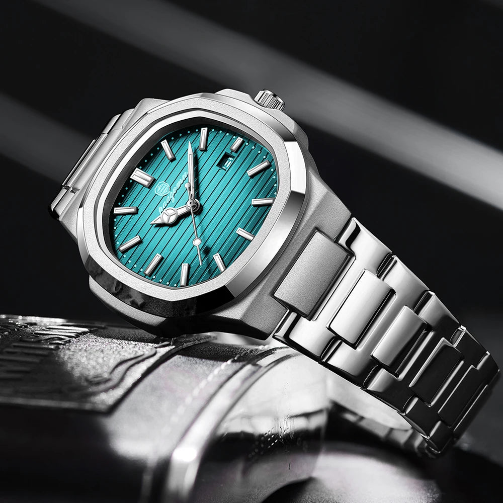 PAAZOMU Top Luxury Brand Man Watch Sports Waterproof Luminous Date Men Wristwatch Square Dial Quartz Men's Watches High Quality