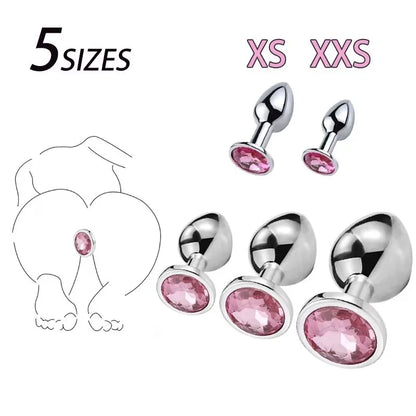 Metal Anal plug butt plug Sex Toys Butt Toys For Women Men Couples Adult Game Masturbator Anal Diamond 5 Size SM Adult Sex Toy