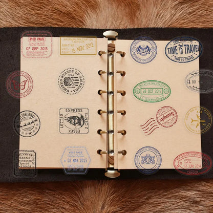 60pcs Vintage Passport Stamps Transparent Stickers Travel Decals For Phone Notebook Luggage Skateboard Guitar DIY Sticker Toy