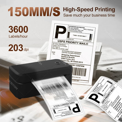 110mm Bluetooth Thermal Label Printer Wireless Shipping Label Printer Compatible with iPhone Android Windows Widely Used X4