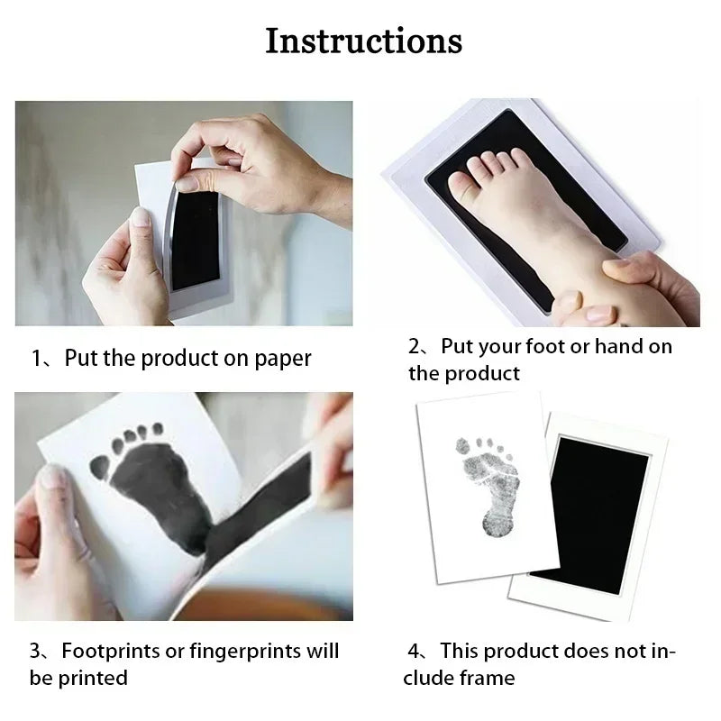 Baby Handprint Footprint Ink Pads Newborn Pet Cat Dog Paw Prints Keepsakes Safe Non-toxic No-Touch Skin Inkless Inkpad