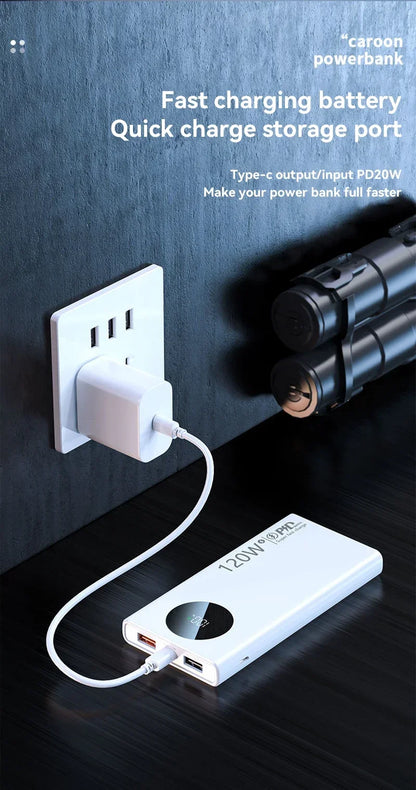 2027 Lenovo HOT CCC 500000mAh PowerBank 120W Super Fast Charging PD20W LED Digital Display Battery Suuply For iPhone17  Xiaomi