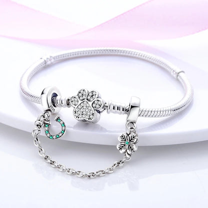 Original 925 Sterling Silver Charm Beads Clover Sunflower Tulip Carnation Pendant For Women Jewelry Fashion Gift