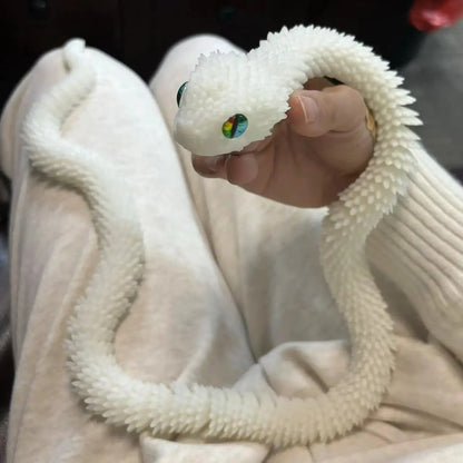 85Cm/33.46In Snake Statue Moveable Joints Animal Model Home Desktop Decoration Ornament Gift Collectible Statue