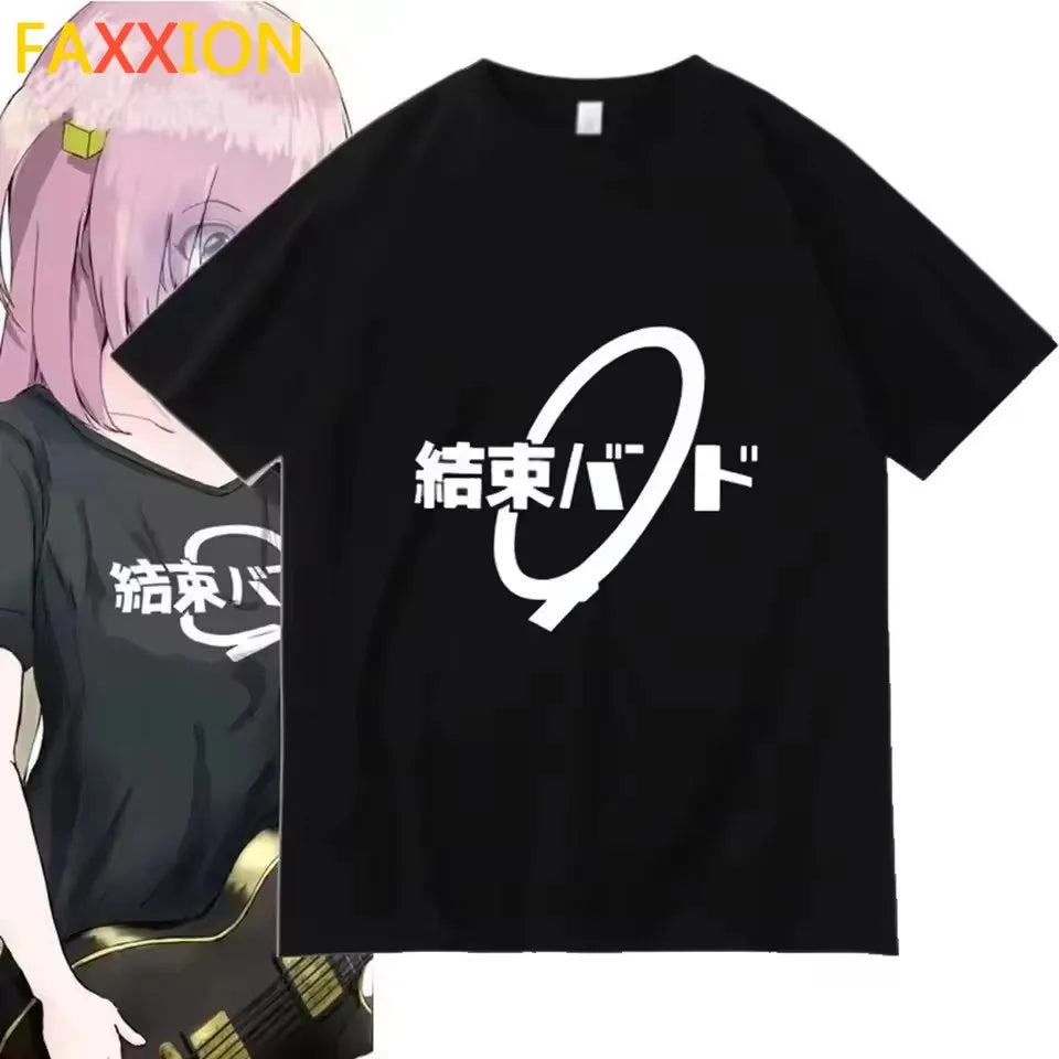 Unisex Anime Cos BOCCHI THE ROCK Hitori Gotoh Ljichi Nijika Cotton Casual Short Sleeve Tees High Quality Streetwear