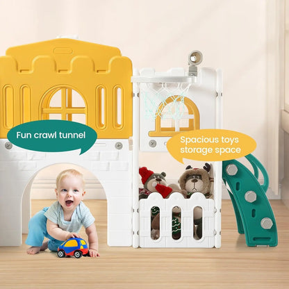 Children's Slide Outdoor Indoor Domestic Baby Sports 8 in 1 Slide Playset Family Multifunction Amusement Park Toys