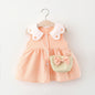 Baby Girl Plaid Dress Summer New Sweet And Beautiful Children'S Clothing+Bow Bag (9 Months -3 Years Old)