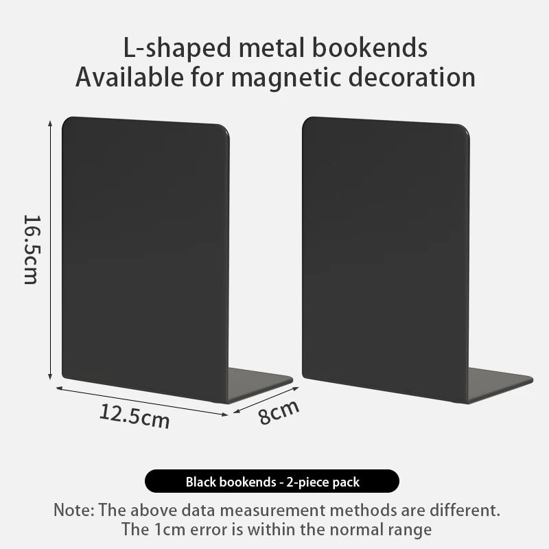 Bookends 6 Pair, White Metal Book Ends, Bookends for Shelves, Book Stopper for Heavy Books, Book Dividers for Home Office