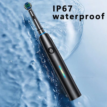 Electric Toothbrush Rechargeable Deep Clean Whitening Teeth for Adult Toothbrush Rotation Toothbrush with 4/8 Replacement Heads