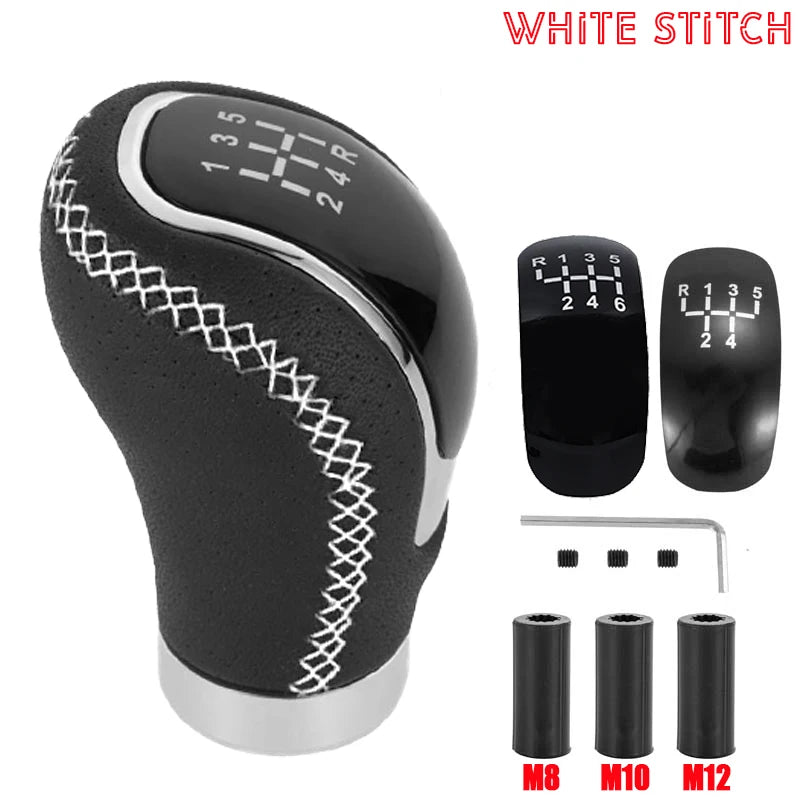 Universal 5/6 Speed Gear Shift Knob Shifter Lever Handle Modified Stick Leather Auto Accessories For All Manual Car Modles