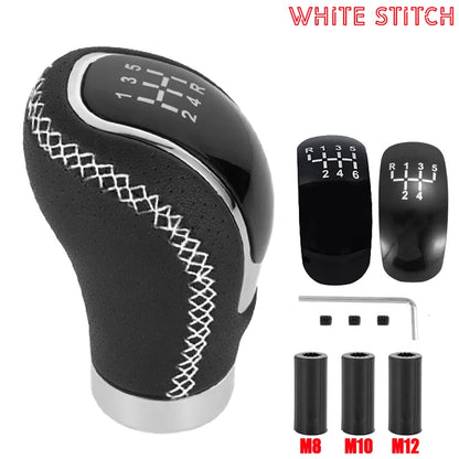 Universal 5/6 Speed Gear Shift Knob Shifter Lever Handle Modified Stick Leather Auto Accessories For All Manual Car Modles
