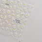 1Sheet 5D Soft Embossed Relief Nail Stickers Cute Daisies Self Adhesive Slider Stickers Press On Nails DIY Japanese Nail Art Dec