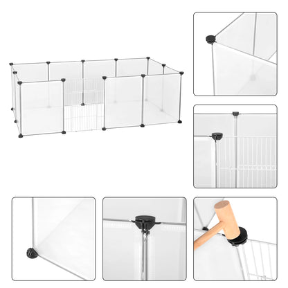 EUGAD Pet Playpen DIY Metal Wire Exercise Modular Enclosure with Door Small Animals Cage for Guinea Pig Rabbit Gerbil Hedgehog Pet Run