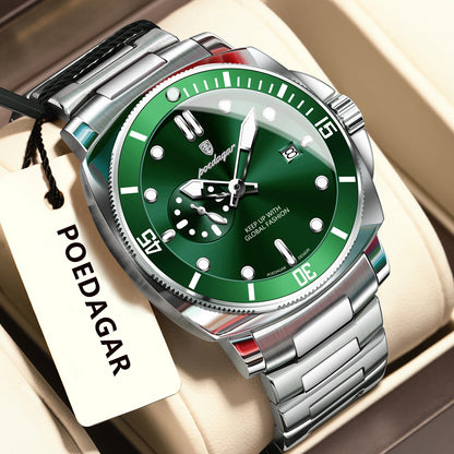 POEDAGAR Luxury Trendy Men Watch Waterproof Luminous Date Stainless Steel Male Watch Quartz Business Sports Men's Watches Reloj