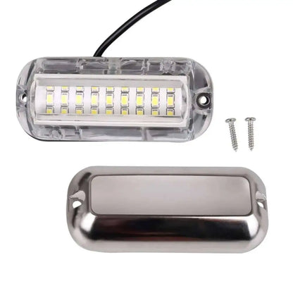 2PCS 27LED Blue/White/Red Stainless Waterproof Lights Underwater Pontoon For Marine Boat Transom&Blue Light Saig Lamp 50W