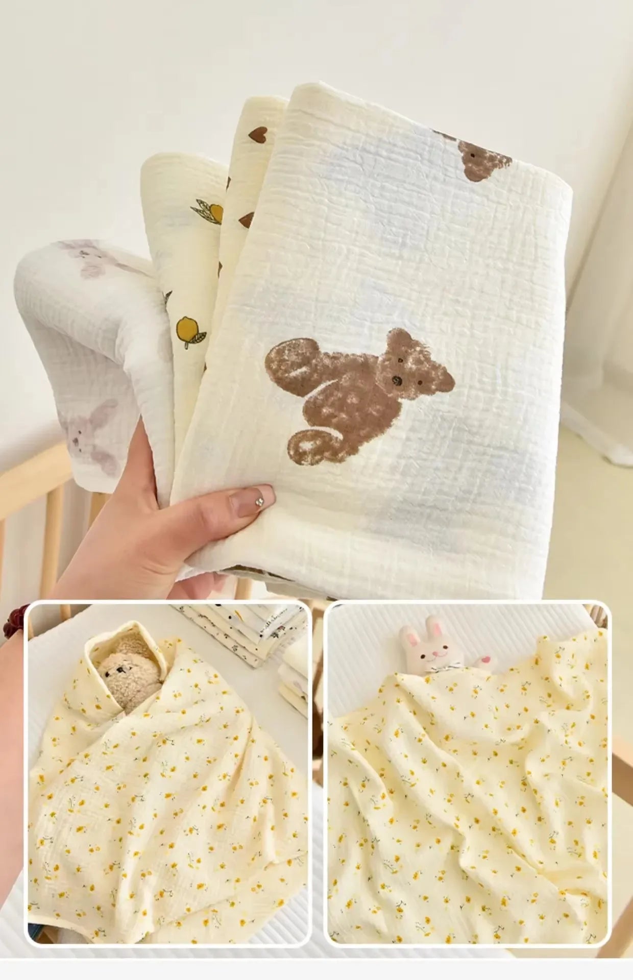 Newborn Baby Cotton Blanket Summer Bedding Babies Stuff  Throw Blanket Muslin Squares Receiving Blanket