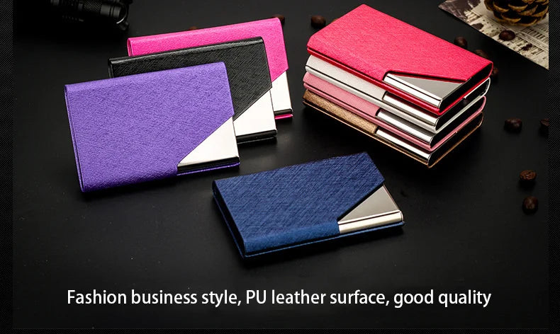 Luxury Wallet PU Leather Business ID Credit Card Holder For Women Men Fashion Brand Metal Aluminum Card Case