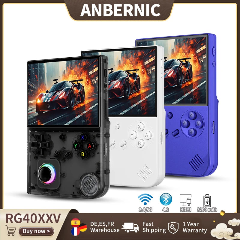 Anbernic RG40XXV Retro Handheld Game Console 4'' IPS Screen Linux RGB Joystick Video Player Supports 5G WIFI Streaming HD-Output