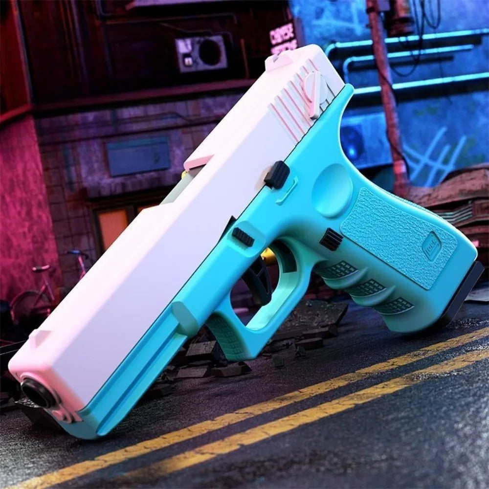 Mechanical G17 Soft Bullet Toy Gun Shell Throwing Continuous Firing Launcher Model Outdoor Sports Shooting Games for Children