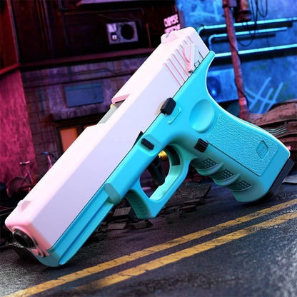 Mechanical G17 Soft Bullet Toy Gun Shell Throwing Continuous Firing Launcher Model Outdoor Sports Shooting Games for Children