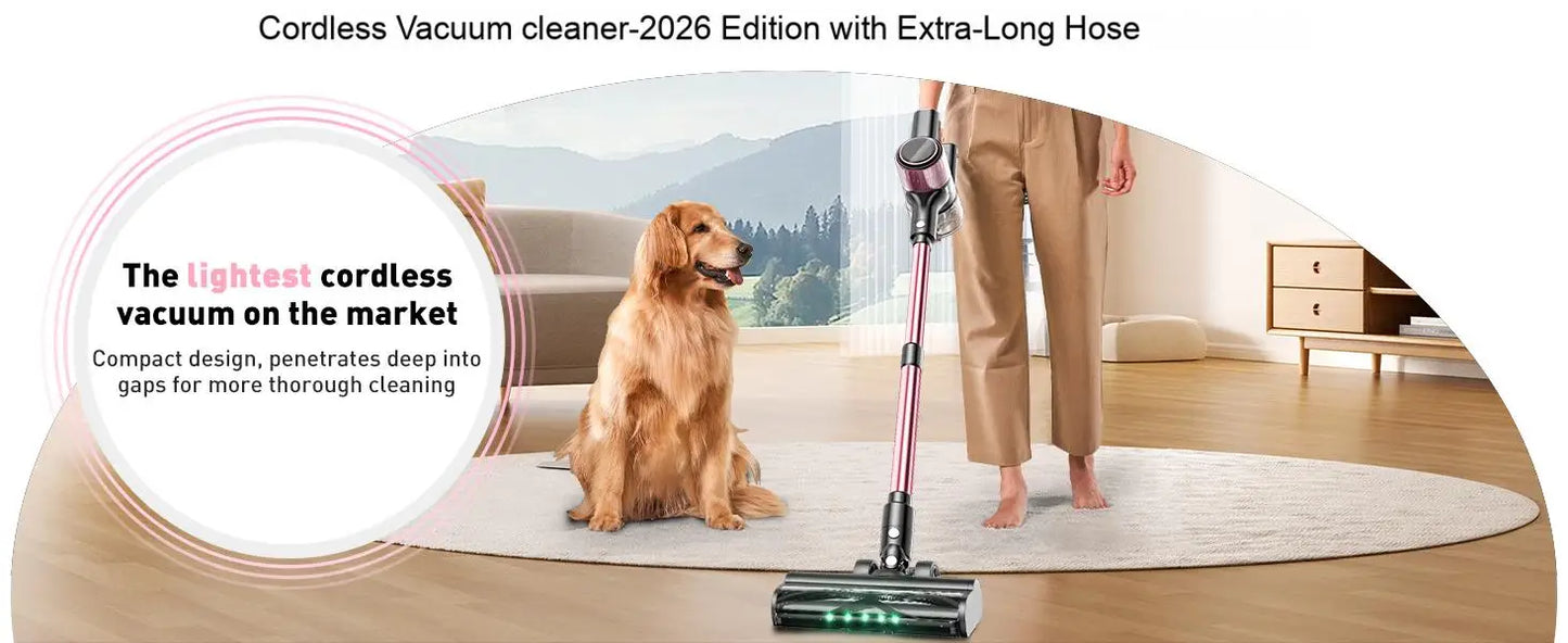 Cordless Vacuum Cleaner, 55Kpa/500W/45min 10 in 1 Powerful Stick Vacuum Cleaner for Home Pet Hair/Hard Floor/Carpet