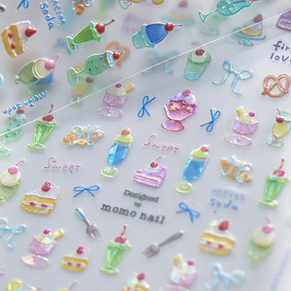 Ocean Shell Starfish Shell Conch Whale Dolphin Seahorse Coconut Tree Water Bubbles Self Adhesive Nail Art Sticker Manicure Decal