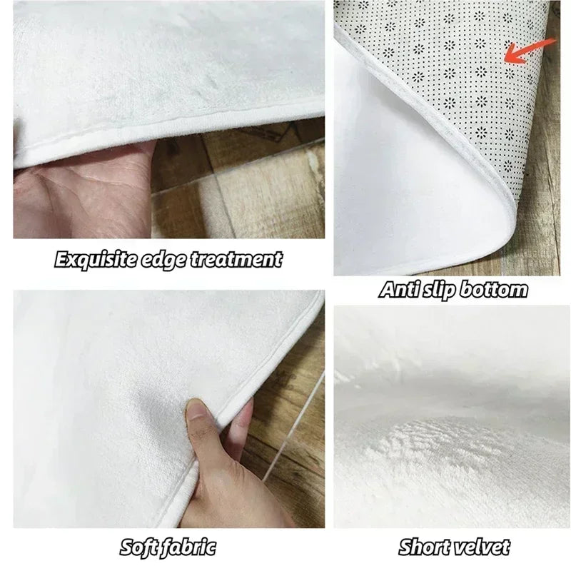 Construction Car Print Area Rug Washable Carpets for Kids Bedroom Living Room Kitchen Entrance Mat Non Slip Flannel Mats