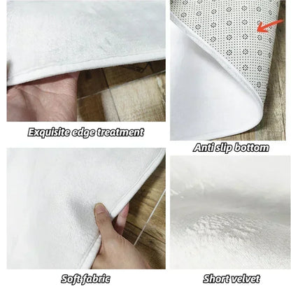 Construction Car Print Area Rug Washable Carpets for Kids Bedroom Living Room Kitchen Entrance Mat Non Slip Flannel Mats