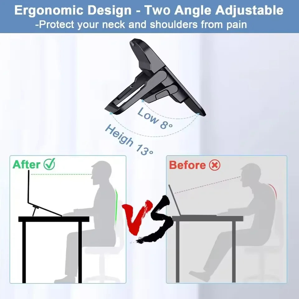 2pcs/set Portable Zinc Alloy Laptop Support Stand With 2 Adjustable Angles Foldable Invisible Laptop Riser For Macbook Notebook