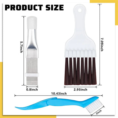 3Pcs Air Conditioner Fin Comb Cleaner Kit Conditioning Fin Comb Condenser Radiator Remove Dust Cleaning Tool Coil Comb Cleaner