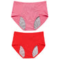 2pcs Women's Physiological Briefs Girl Menstrual Panties Ladies Period Leak Proof Panty Mid Waist Ice Silk Underwear