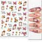 3d Nails Art Decals Spring Fruits Pink Full Tips Peony Magnolia Flowers Adhesive Sliders Stickers Decoration For Nails Manicure