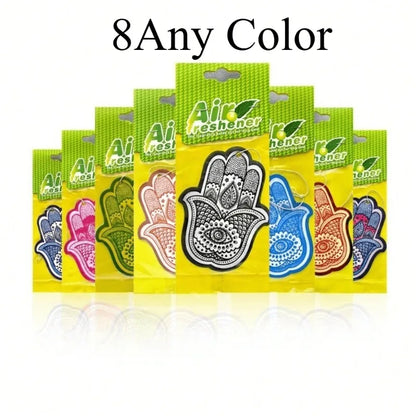 Hamsa Hand Pattern Hanging Car Air Freshener Assorted Fragrance Paper Scent Cards 5‑40 Pcs