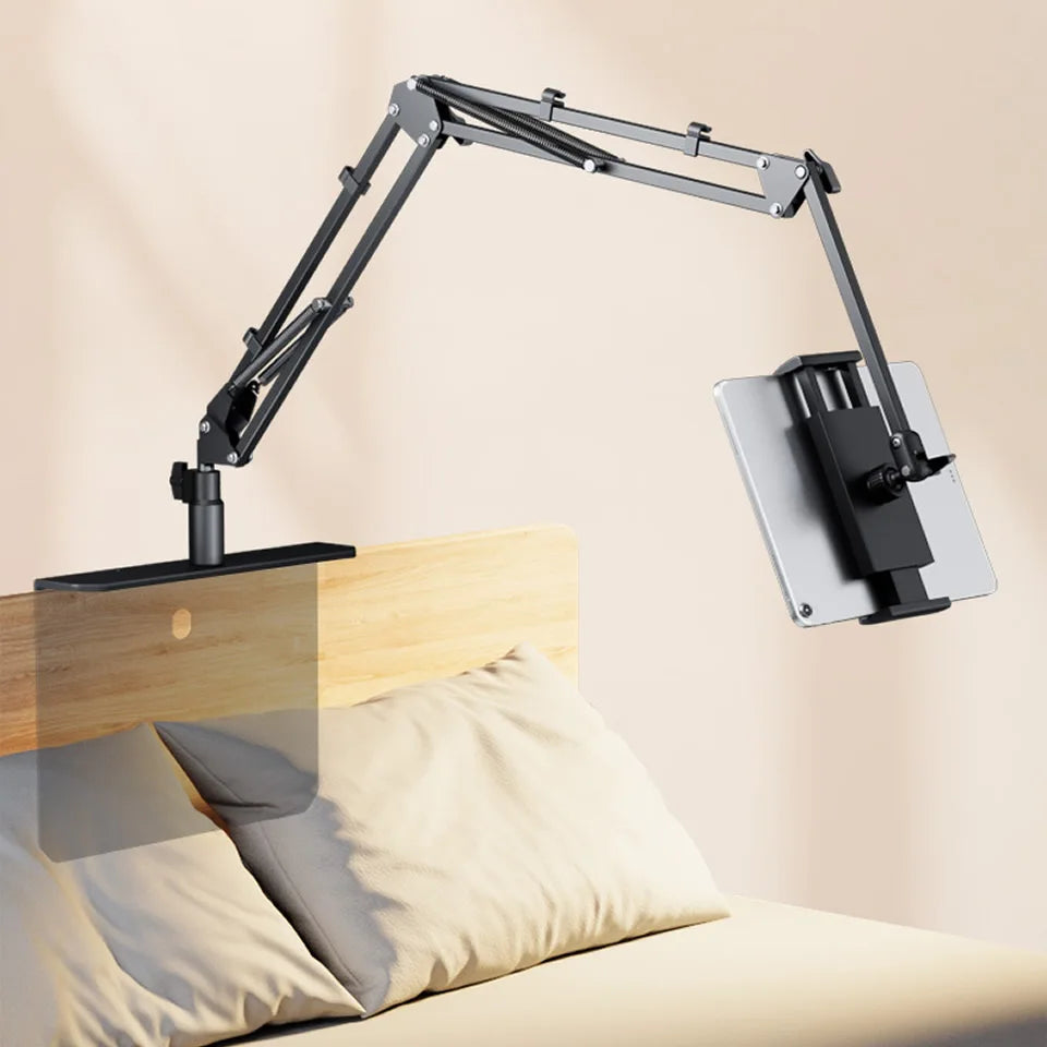 360Degree Bed Tablet Stand for 4-12.9inches Mobile Phones Tablets Lazy Arm Bed Desk Tablet Mount Support for iPad Mini Free Clip