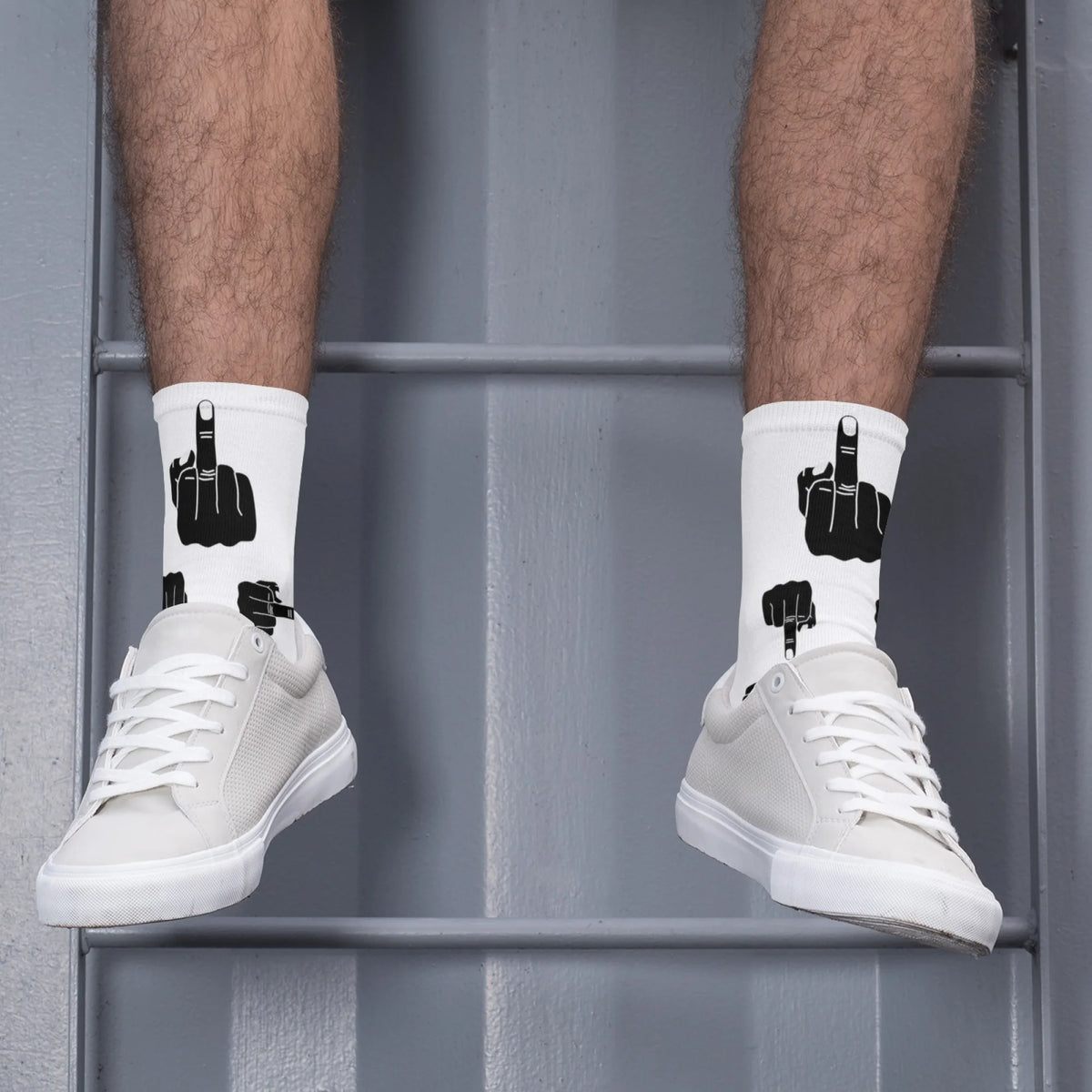 Funny Finger Art Men's Socks Novelty Street Harajuku Hip Hop Style Compression Socks Casual Fashion Crazy Party Happy Socks Gift