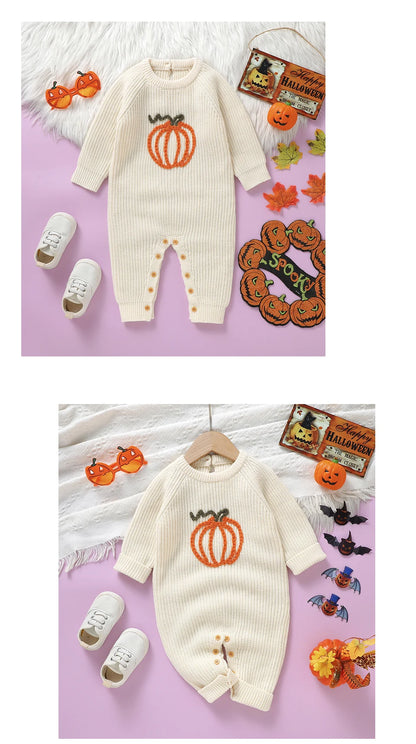 Halloween Infant Toddler Boys Girls Rompers Jumpsuits Winter Long Sleeve Knit Newborn Outwear Playsuits Costume Children Clothes