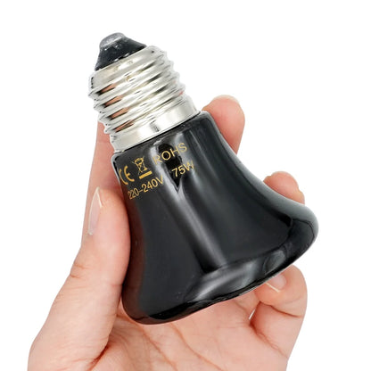 25/50/75/100W E27 Pet Heating Lamp 110V 220V Infrared Ceramic Emitter Heat Light Bulb Pet Brooder Chickens Reptile Lamp 1PC