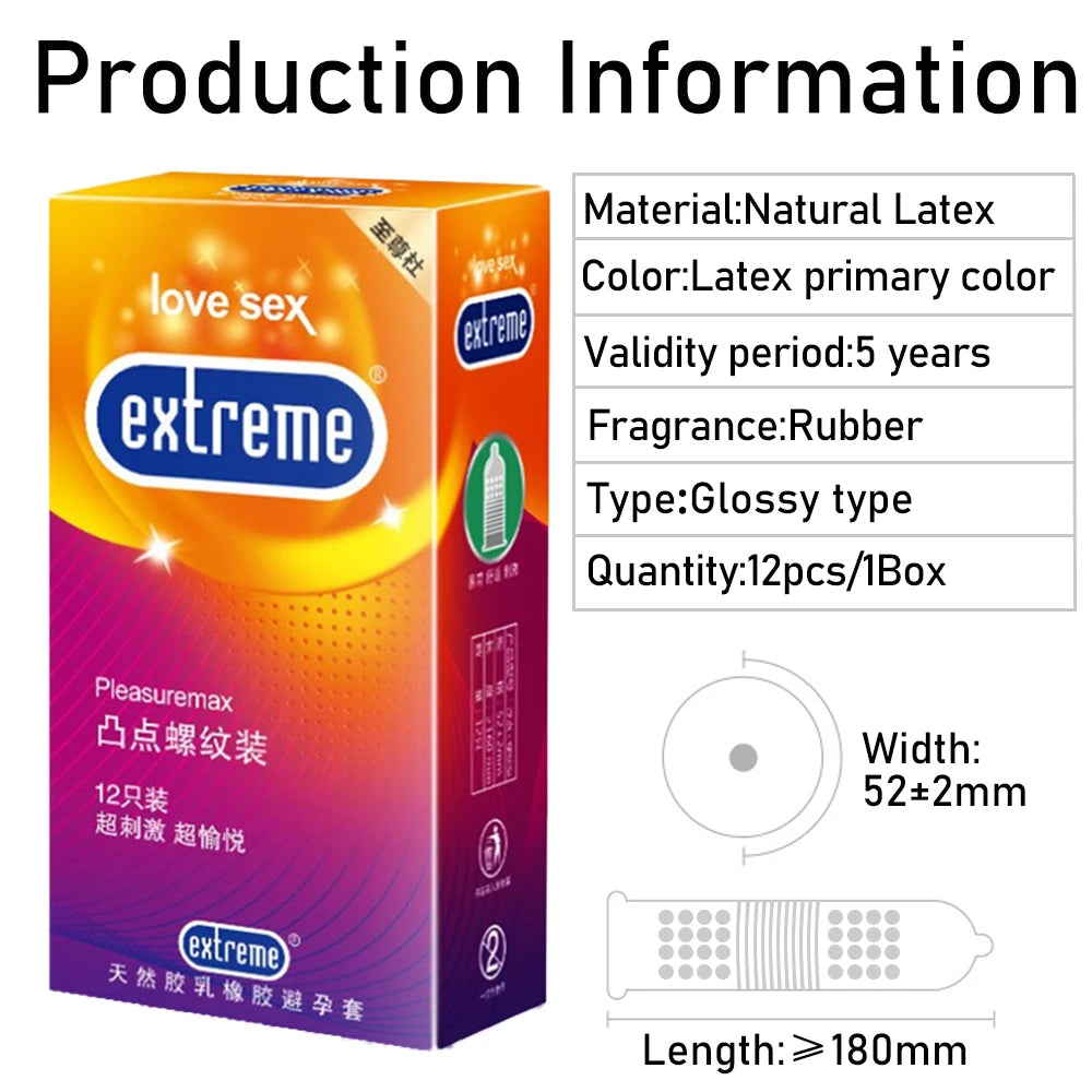 10/12PCS Men's Condoms Sex Toys Lubricante Penis Sleeve Sex Products Vaginal Stimulation Ultra Thin Spike Condoms Adult Supplies