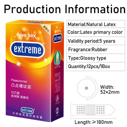 10/12PCS Men's Condoms Sex Toys Lubricante Penis Sleeve Sex Products Vaginal Stimulation Ultra Thin Spike Condoms Adult Supplies