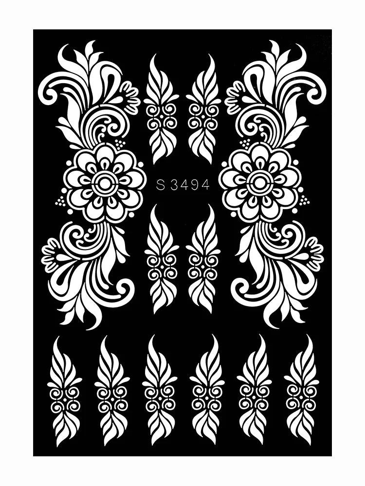 Flower Tattoo Stencil Reusable Henna Template for Hand and Body Henna Tattoo Design for Wedding Festival Party Tattoo Tools